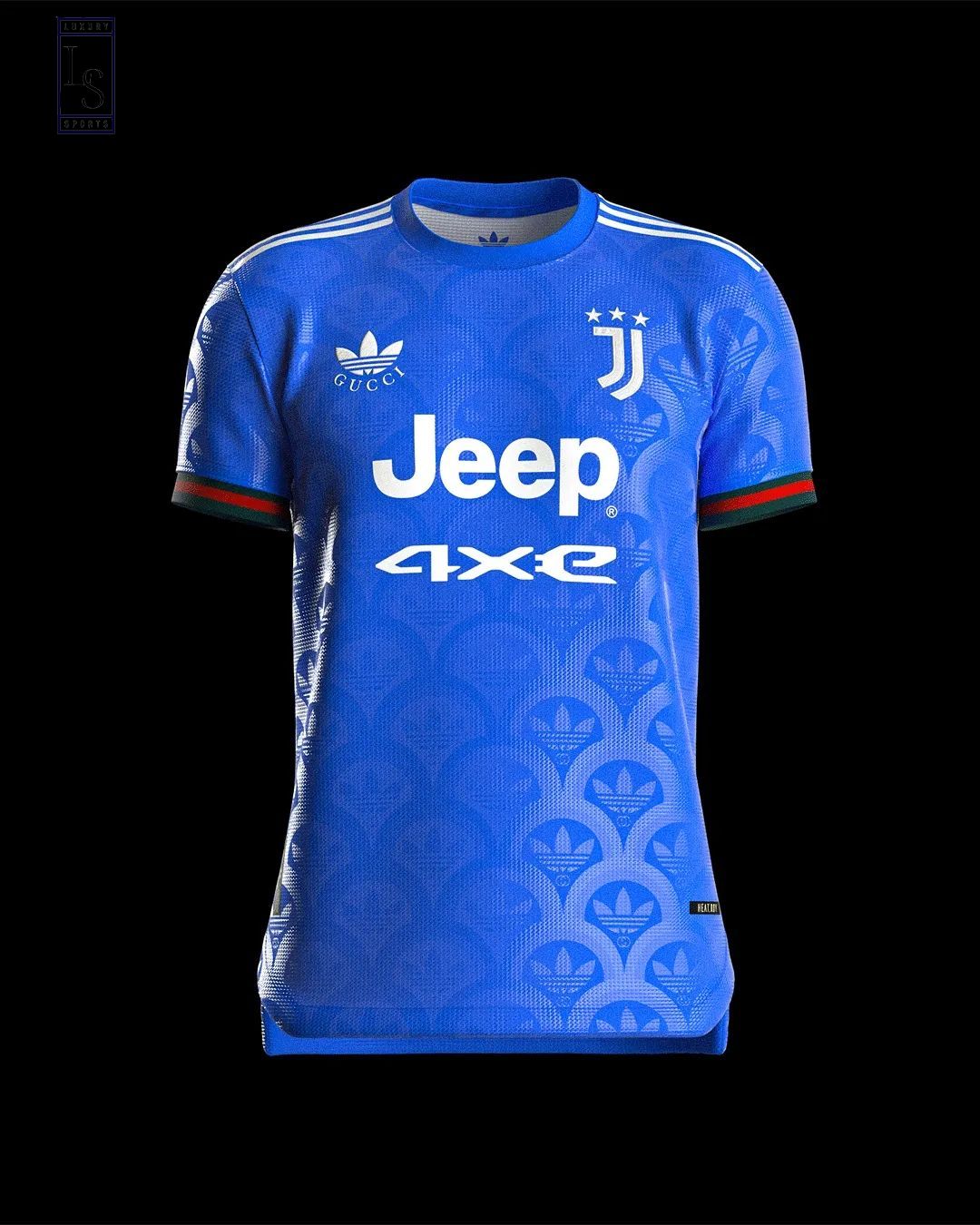 Gucci Juventus Blue Jersey Soccer Shirt and Short