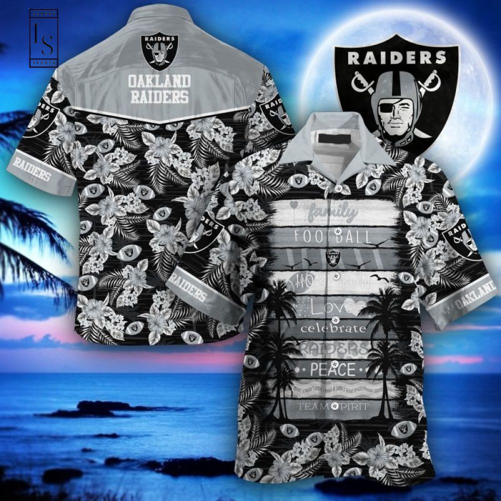 Oakland Raiders NFL Hawaiian Shirt Floral