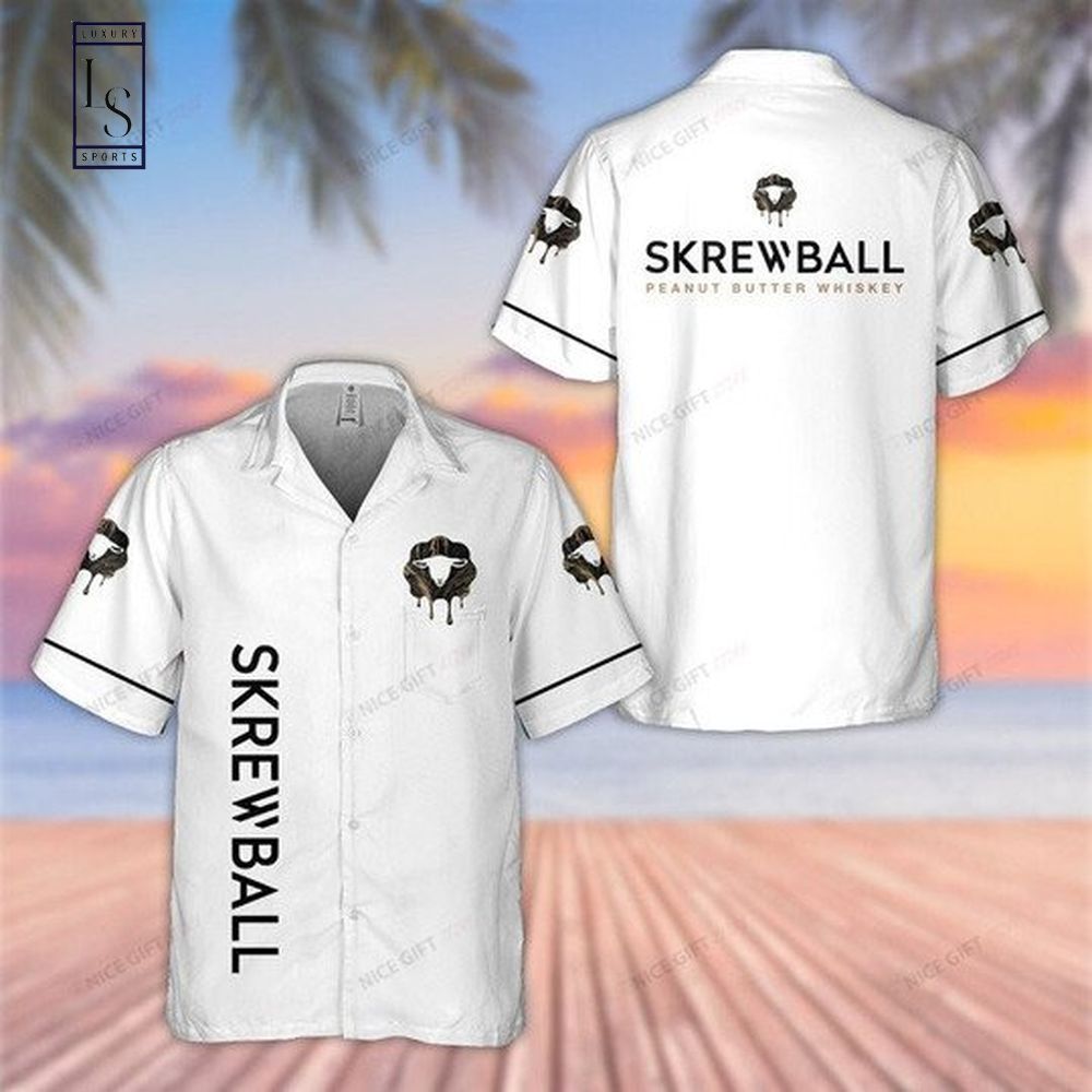 Skrewball White Hawaiian Shirt