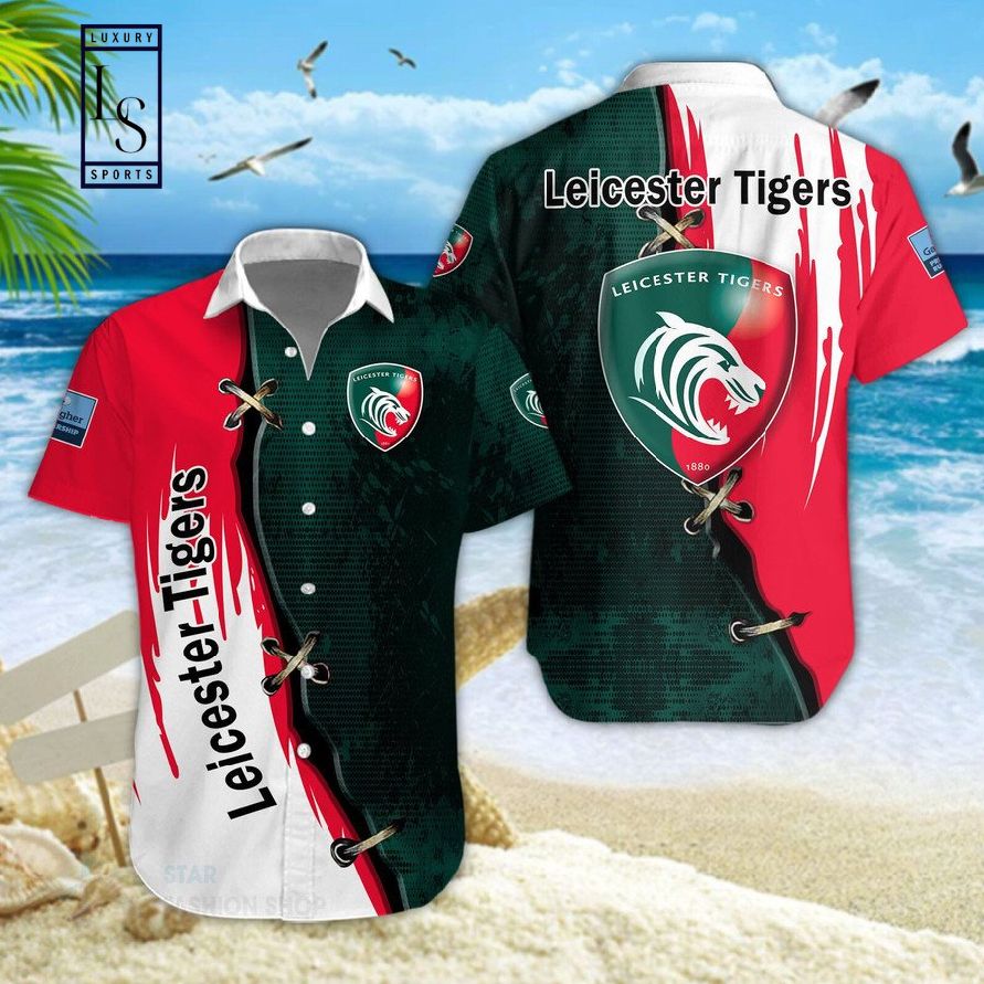 Leicester Tigers Pattern Hawaiian Shirt And Shorts