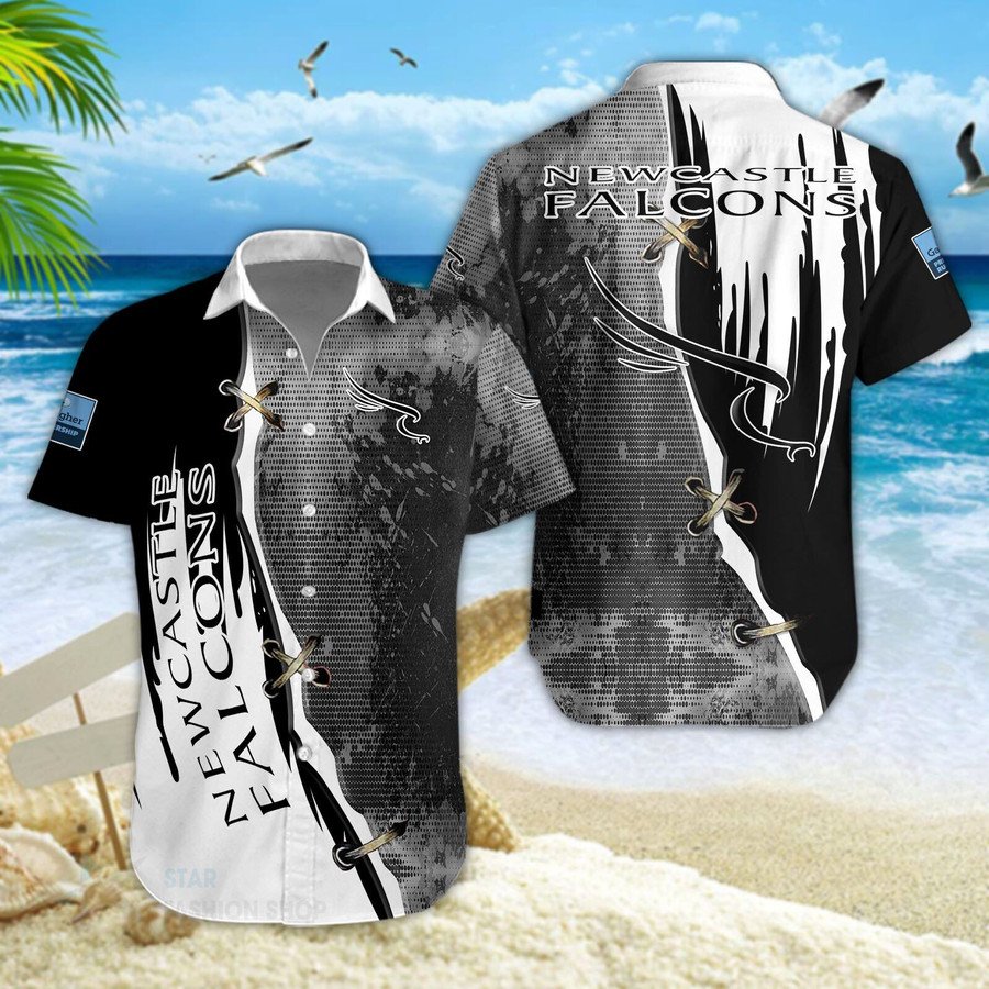 Newcastle Falcons Pattern Hawaiian Shirt And Shorts