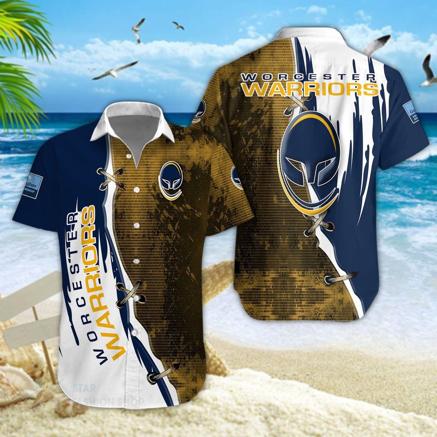Worcester Warriors Pattern Hawaiian Shirt And Shorts