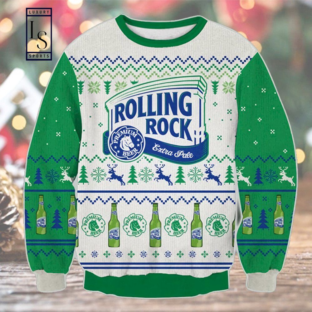 Rolling Rock Extra Pall Ugly Christmas Sweater