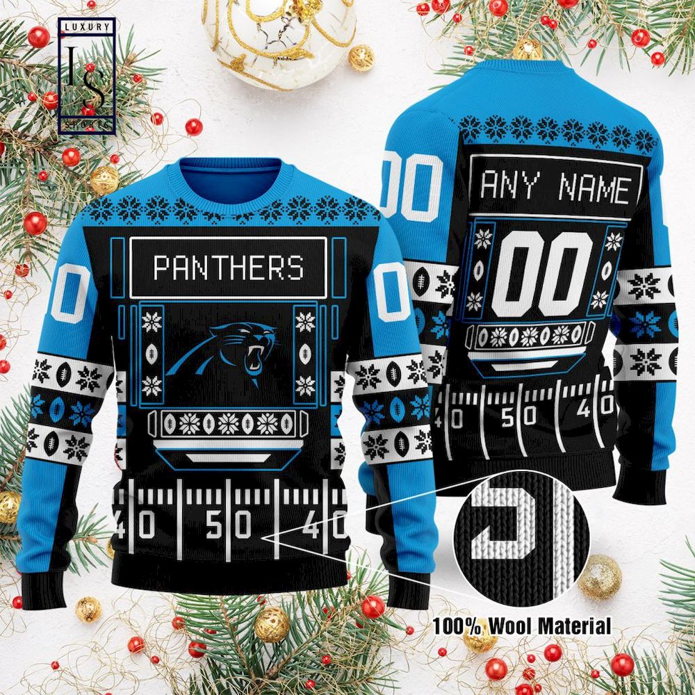 Carolina Panthers NFL Personalized Ugly Christmas Sweater