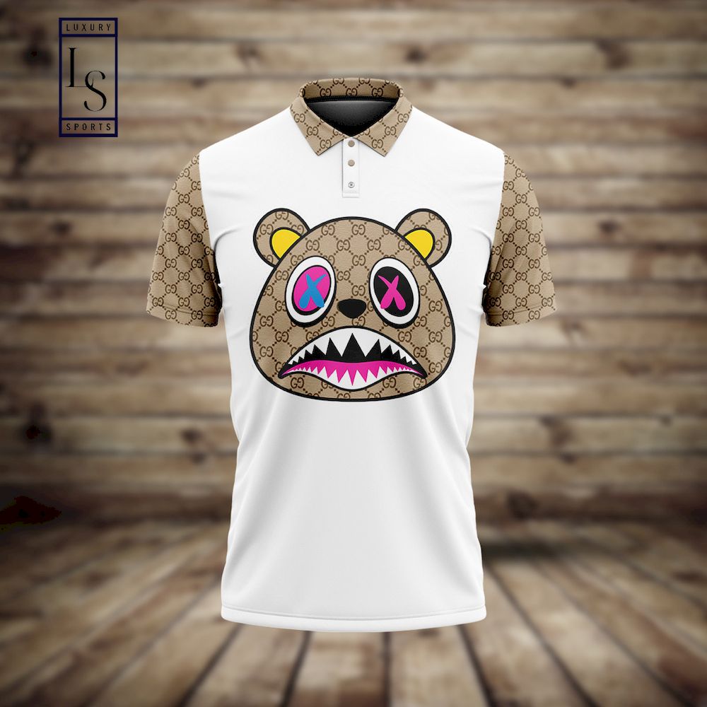SALE] Gucci Bear Luxury 3D Polo Shirt - Luxury & Sports Store