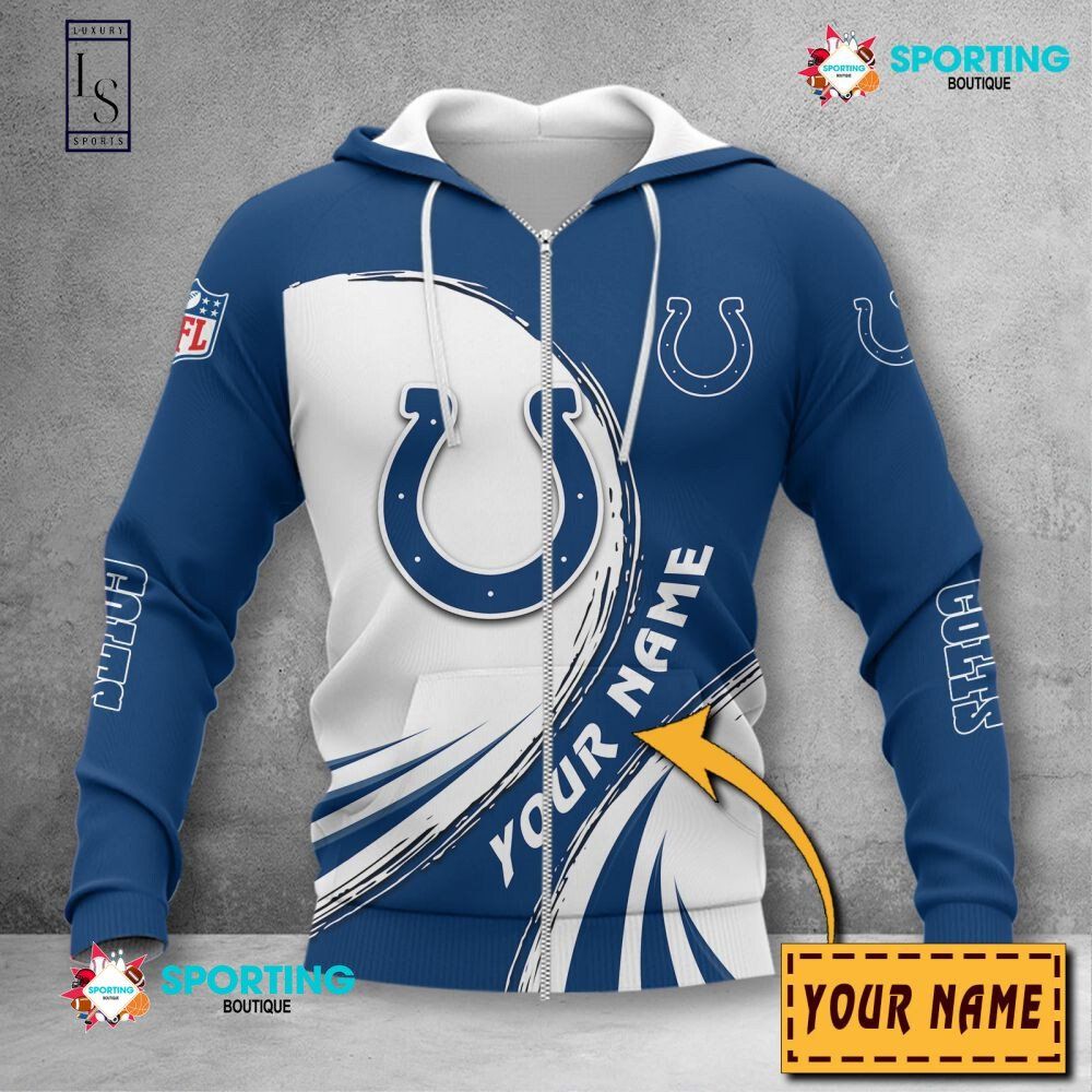 Indianapolis Colts Vintage Custom Name NFL Hoodie
