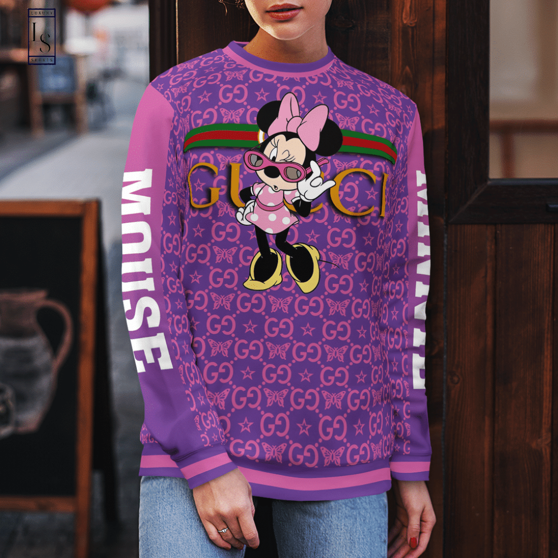 NEW Limited Edition Louis Vuitton Premium Minnie Mouse Pink Ugly Sweater