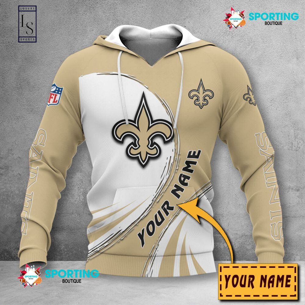 New Orleans Saints Vintage Custom Name NFL Hoodie