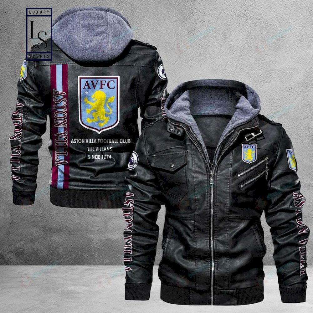 Aston Villa The Villans EPL Leather Jacket For Fan Club