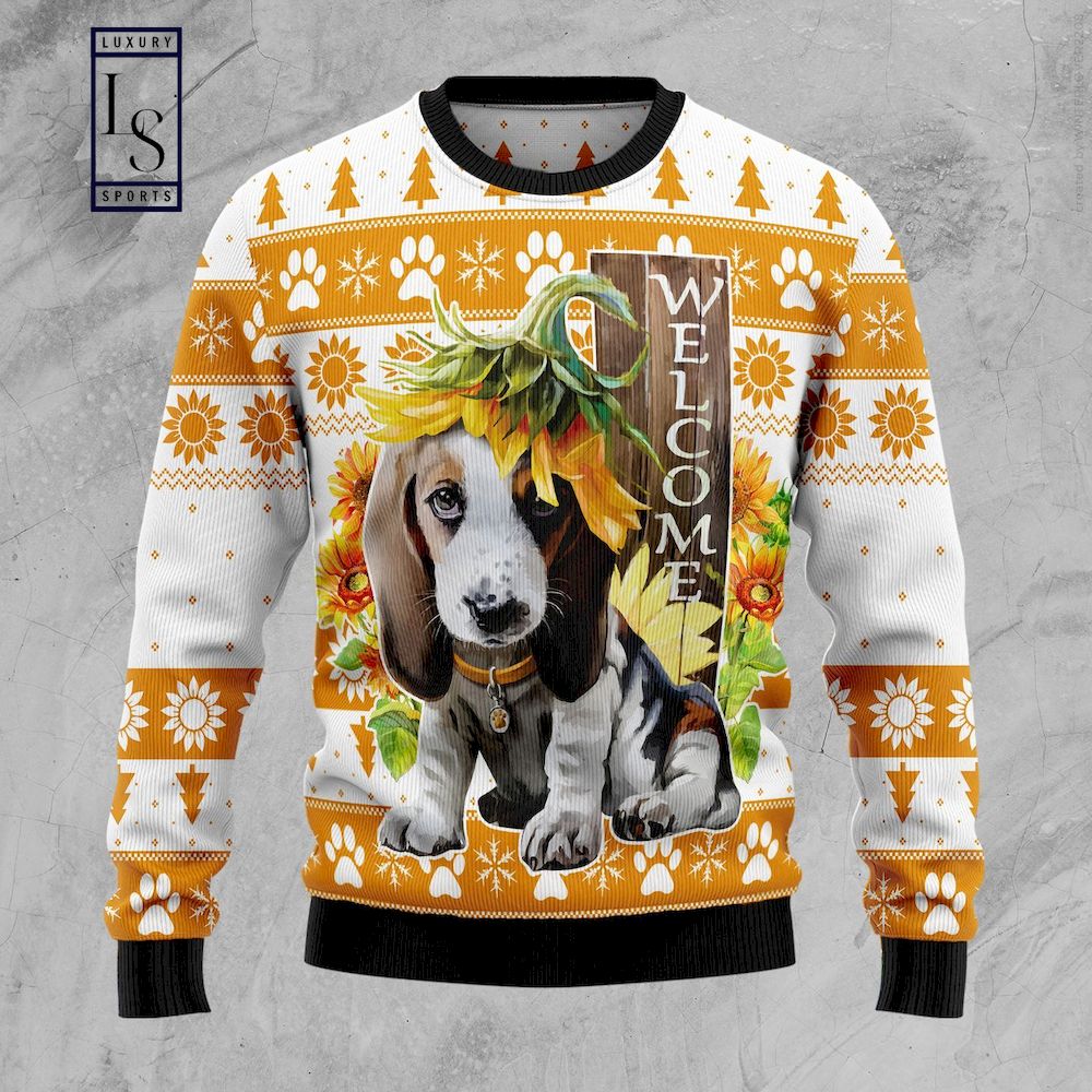 Beagle Sunflower Ugly Christmas Sweater