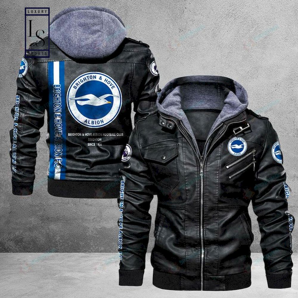 Brighton Hove Albion Brighton EPL Leather Jacket For Fan Club
