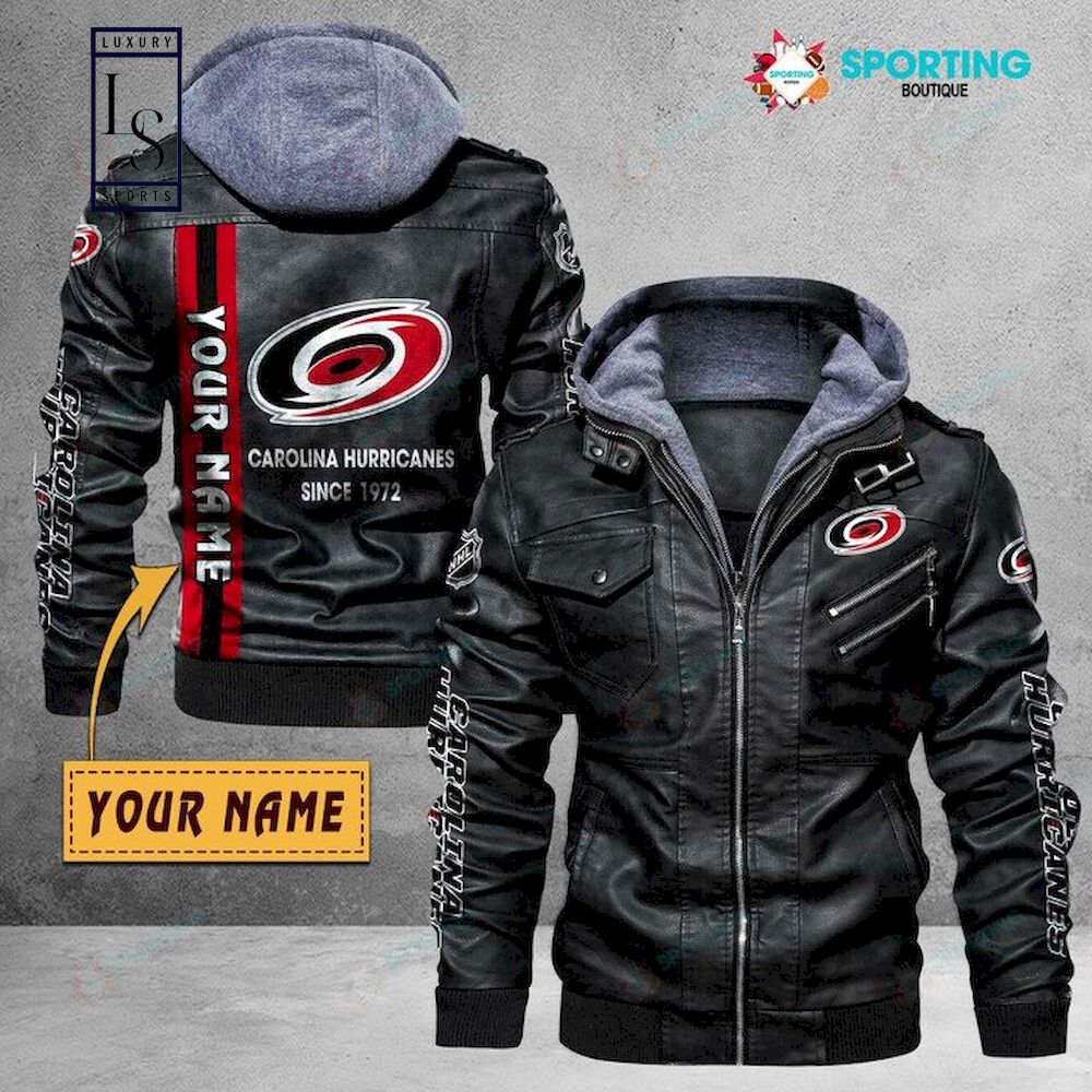 Carolina Hurricanes Custom Name NHL Leather Jacket