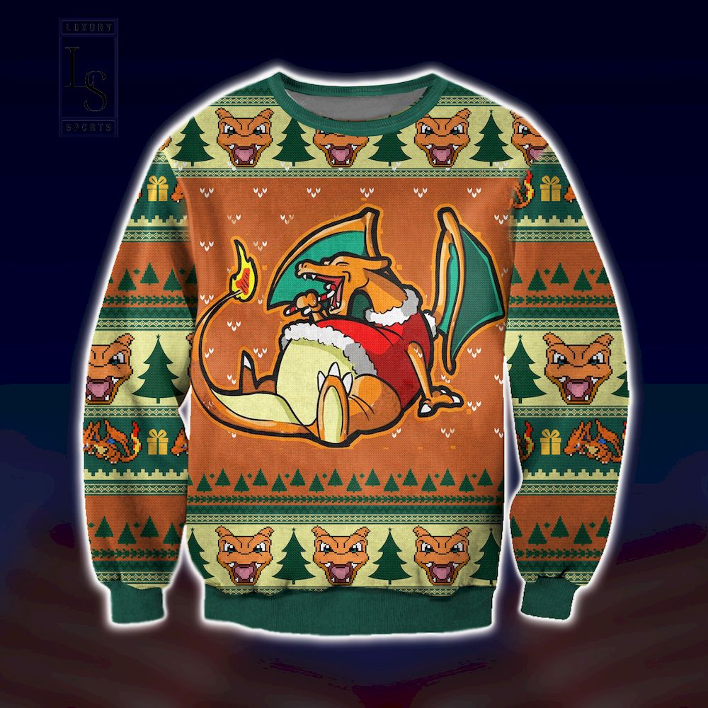 Charizard in Christmas Ugly Christmas Sweater