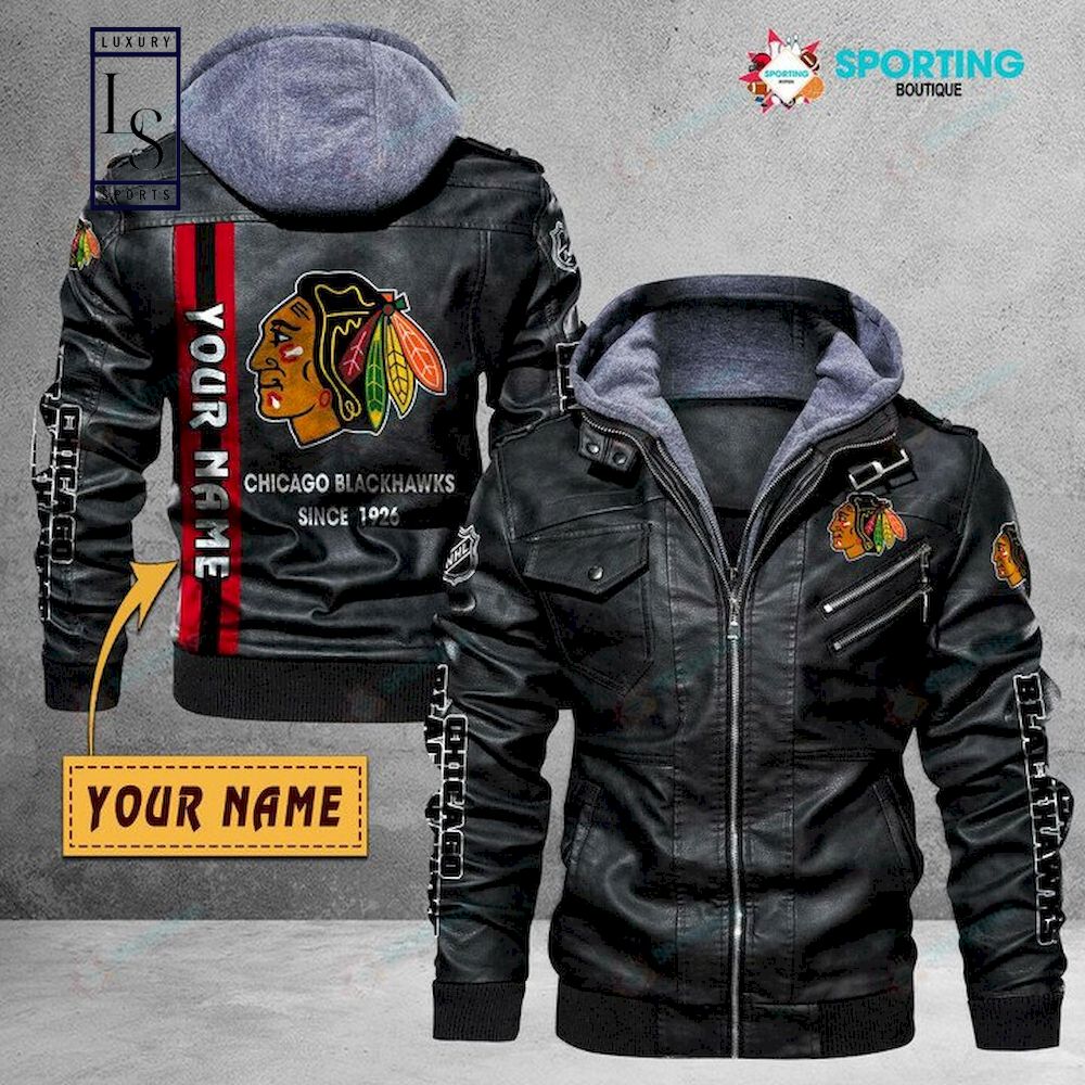 Chicago Blackhawks Custom Name NHL Leather Jacket