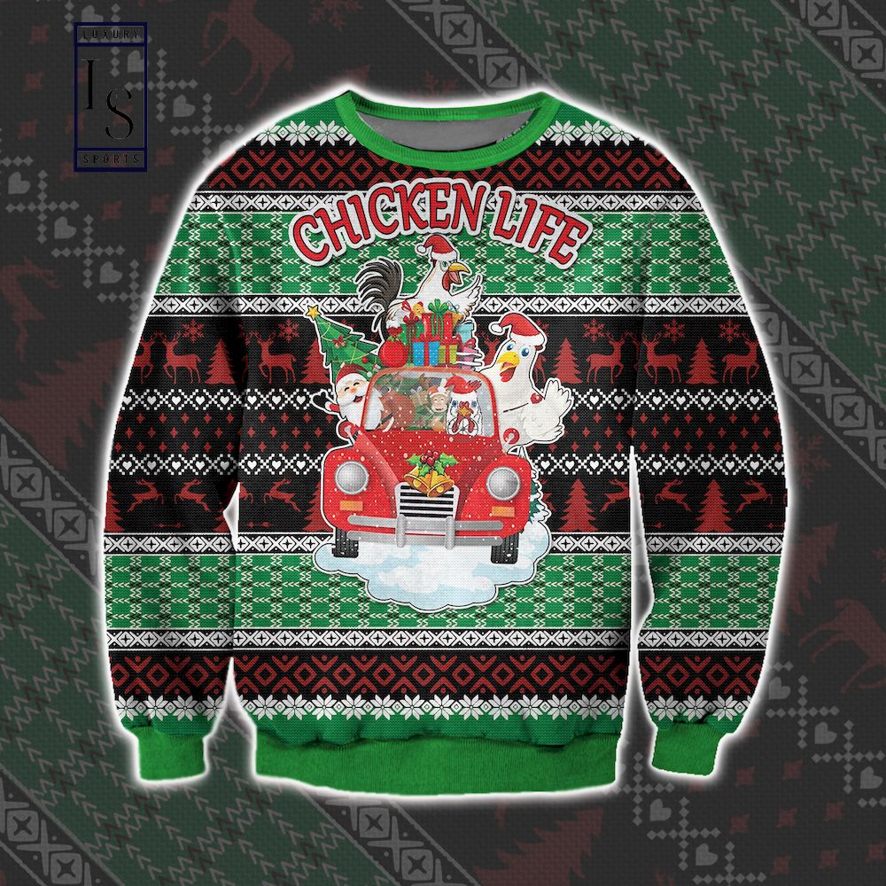 Chicken Life Merry Xmas Ugly Christmas Sweater