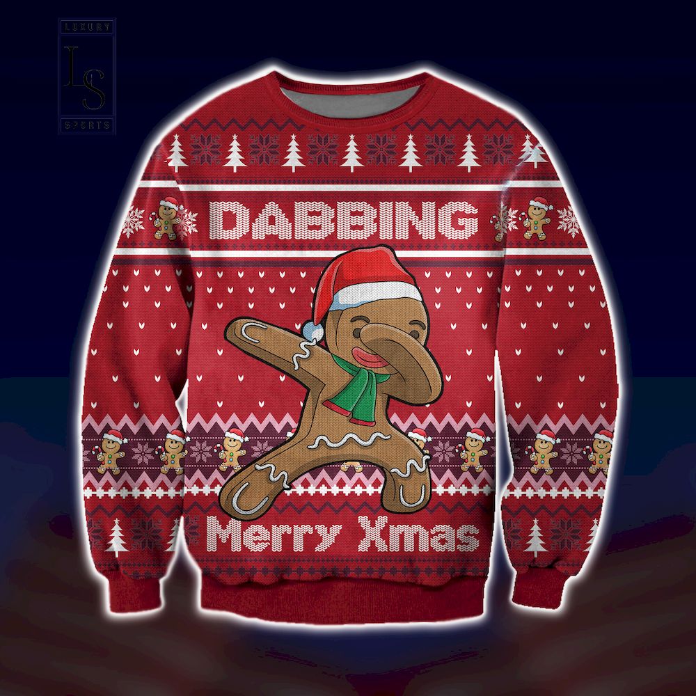 Dabbing Gingerbread Man Ugly Christmas Sweater