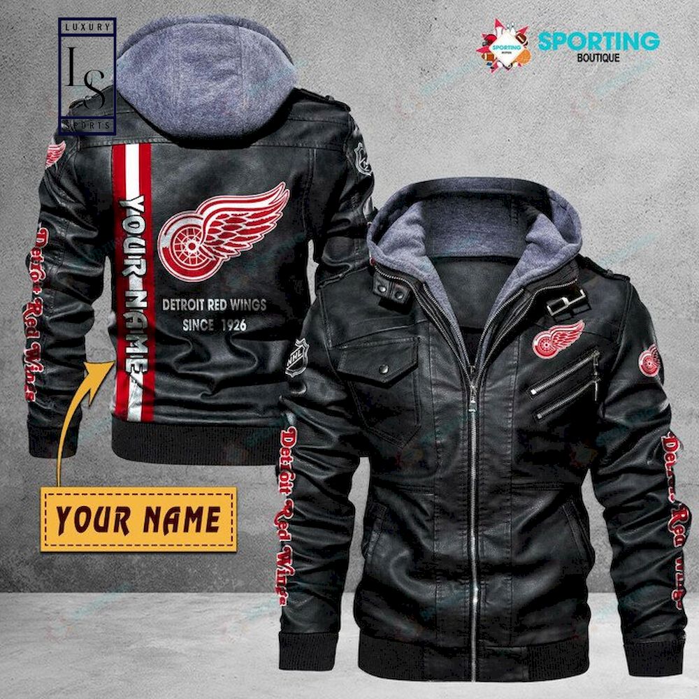 Detroit Red Wings Custom Name NHL Leather Jacket