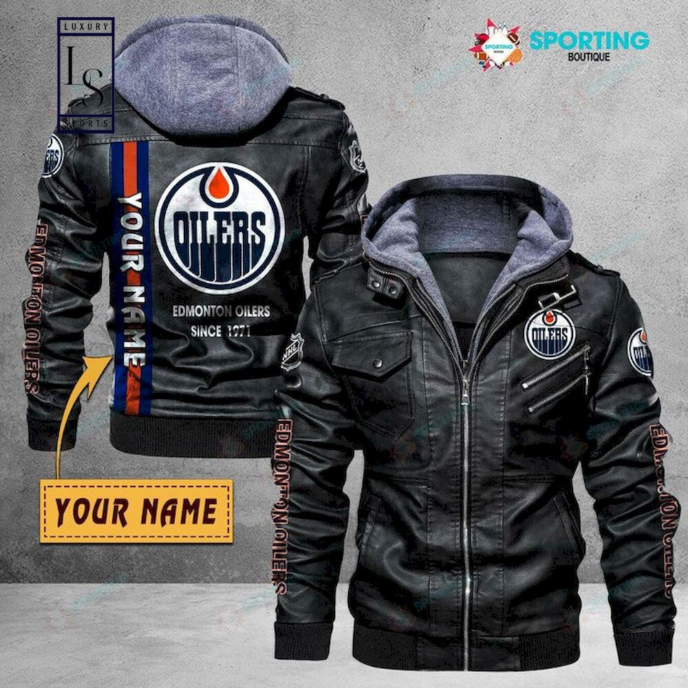 Edmonton Oilers Custom Name NHL Leather Jacket