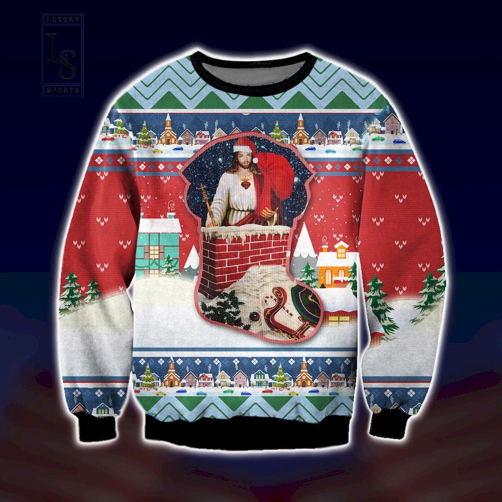 Funny Jesus Santa Claus Custom Ugly Christmas Sweater