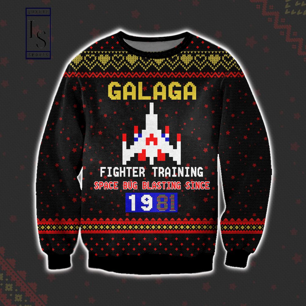 Galaga Space Bug Blasting Since Ugly Christmas Sweater