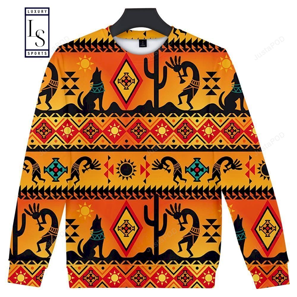 Kokopelli Myth Yellow Native American Ugly Christmas Sweater