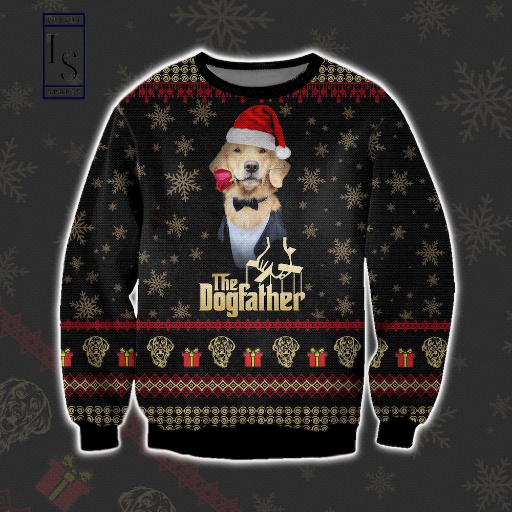Lucky the Pizza Dogfather Hawkeye Ugly Christmas Sweater