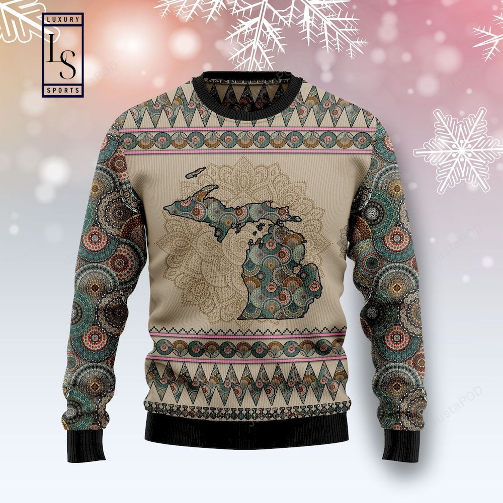 Michigan Mandala Ugly Christmas Sweater