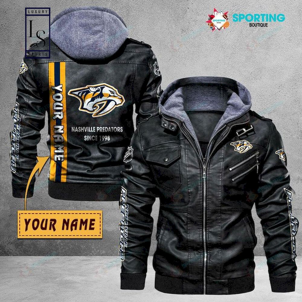 Nashville Predators Custom Name NHL Leather Jacket