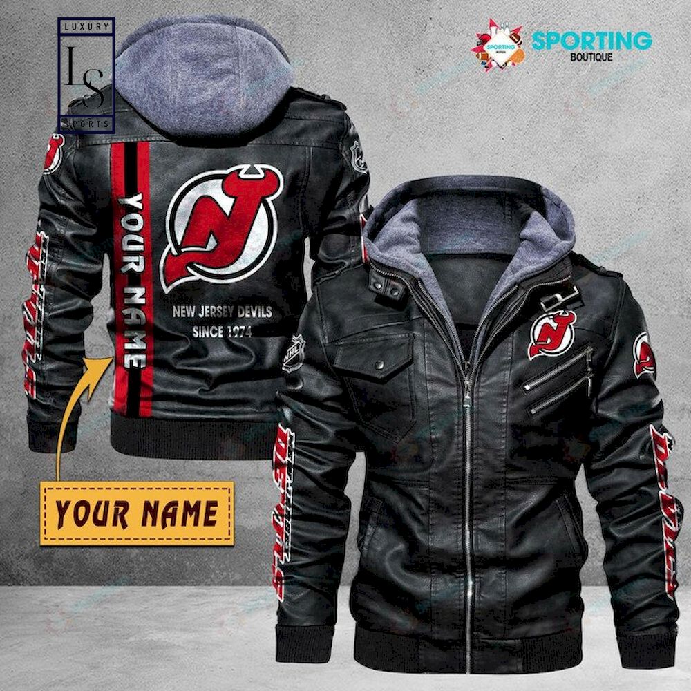 New Jersey Devils Custom Name NHL Leather Jacket