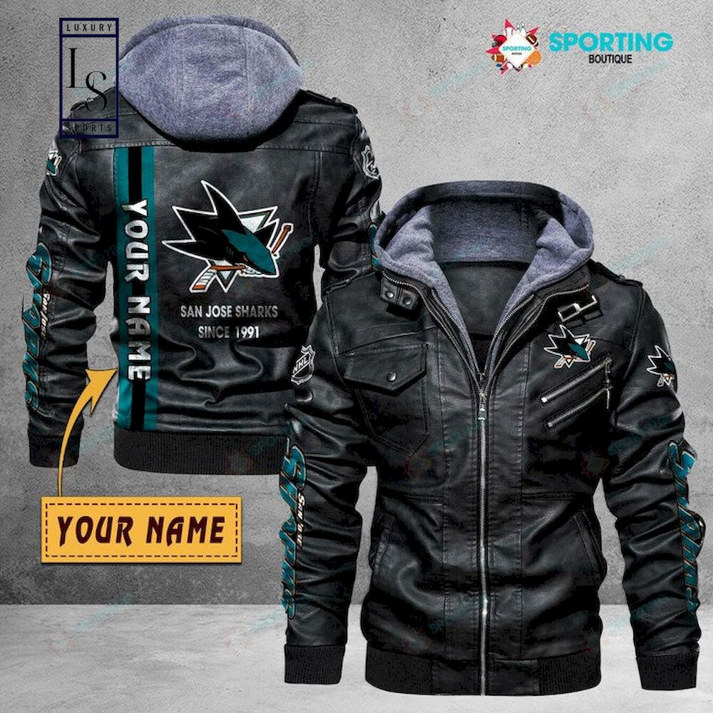 San Jose Sharks Custom Name NHL Leather Jacket