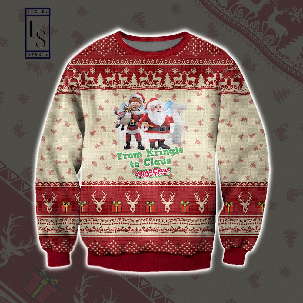Santa and Claus Is Comin To Town Ugly Christmas Sweater