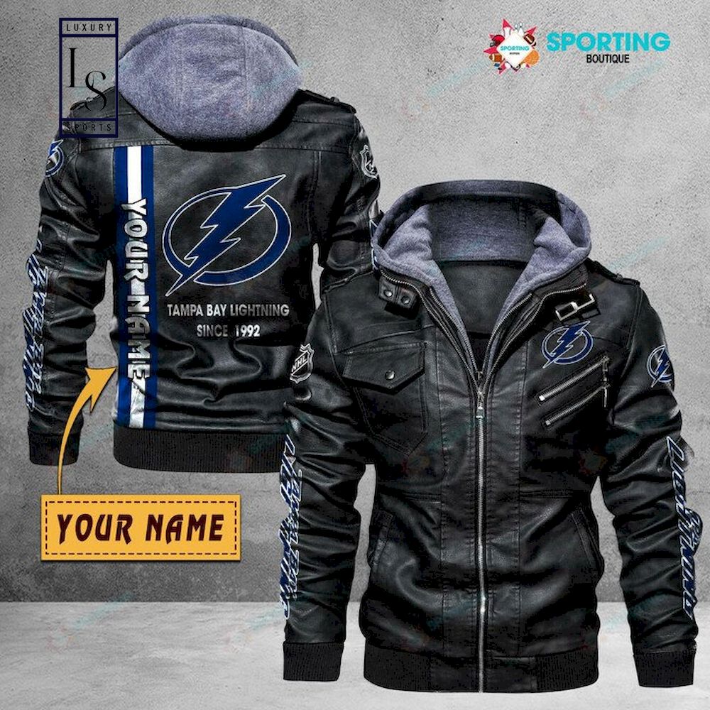 Tampa Bay Lightning Custom Name NHL Leather Jacket