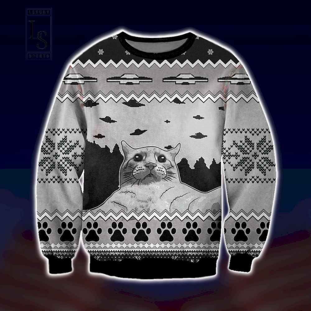 UFO and Cat Christmas Sweater