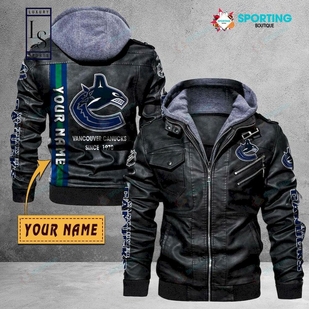 Vancouver Canucks Custom Name NHL Leather Jacket