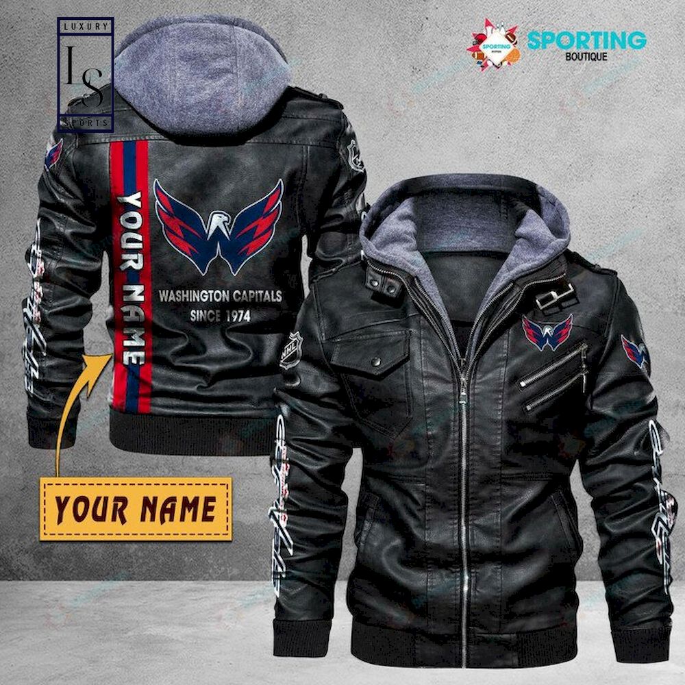 Washington Capitals Custom Name NHL Leather Jacket